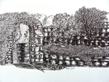 375x281 Saatchi Art Secret Garden Drawing By Divya Ag - Secret Garden Sketch