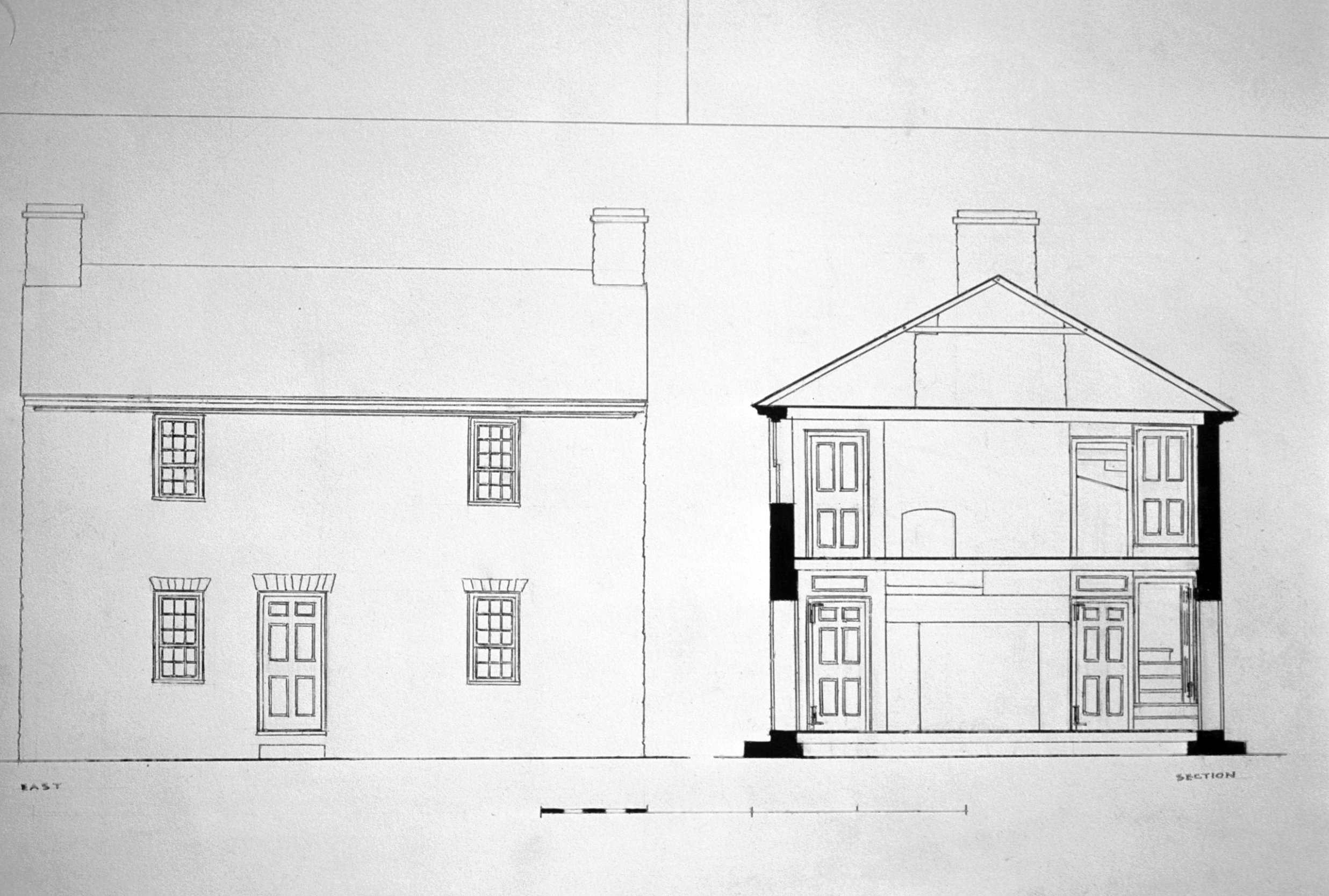 2473x1668 John Mcgee House - Section Sketch