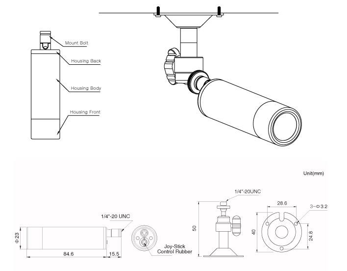 708x552 Ultra High Resolution Low Light Bullet Camera - Security Camera Sketch