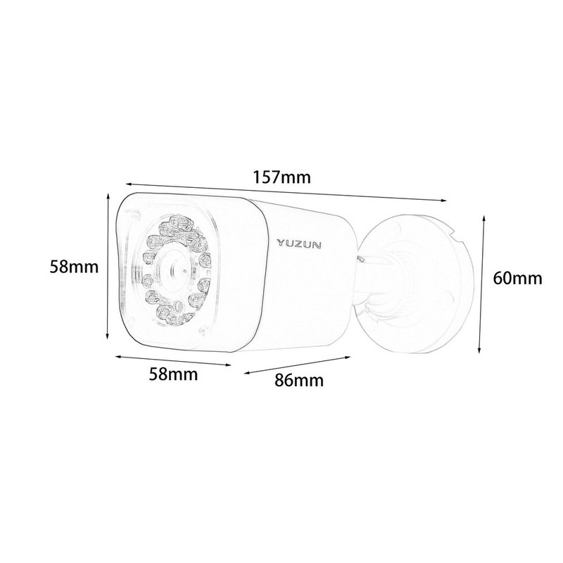 800x800 Yuzun 4ch 720p Cctv Dvr Outdoor Night Vision Security Camera - Security Camera Sketch