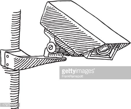 453x378 Security Camera Drawing Vector Id179789094 New In 2018 - Security Camera Sketch