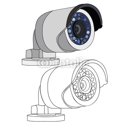 400x400 Vector, White Background, Security Camera, Sketch Buy Photos - Security Camera Sketch