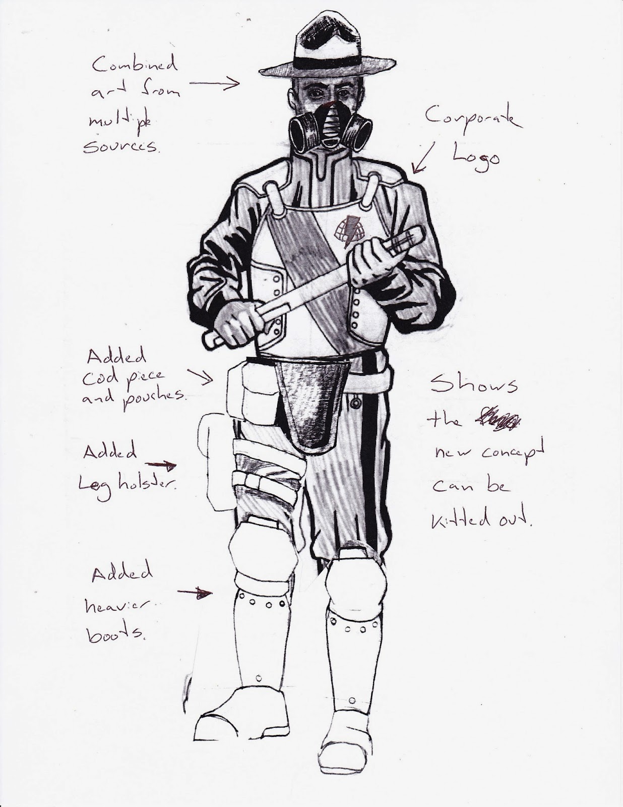 1236x1600 Viii.ii Defining A Look - Security Guard Sketch