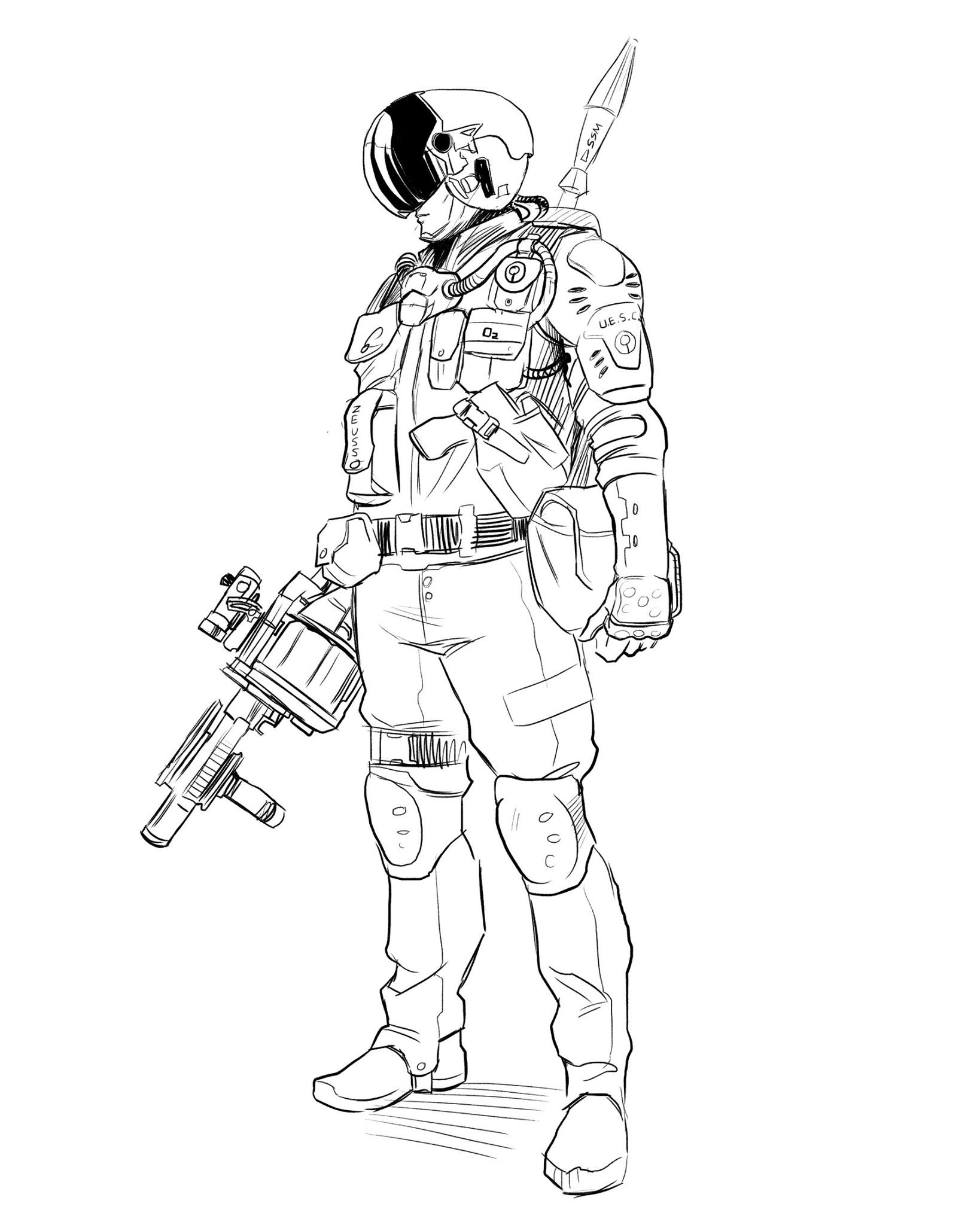 1638x2048 Security Officer Concept Sketch By Deimos Remus - Security Sketch