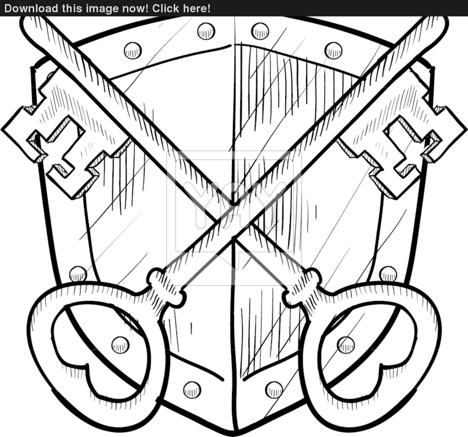 1600x1497 Shield And Key Security Sketch Vector - Security Sketch
