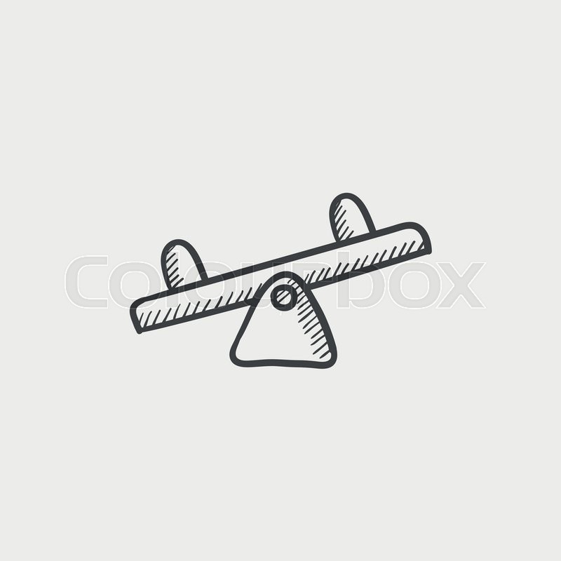 800x800 Seesaw Sketch Icon For Web, Mobile And Infographics. Hand Drawn - Seesaw Sketch