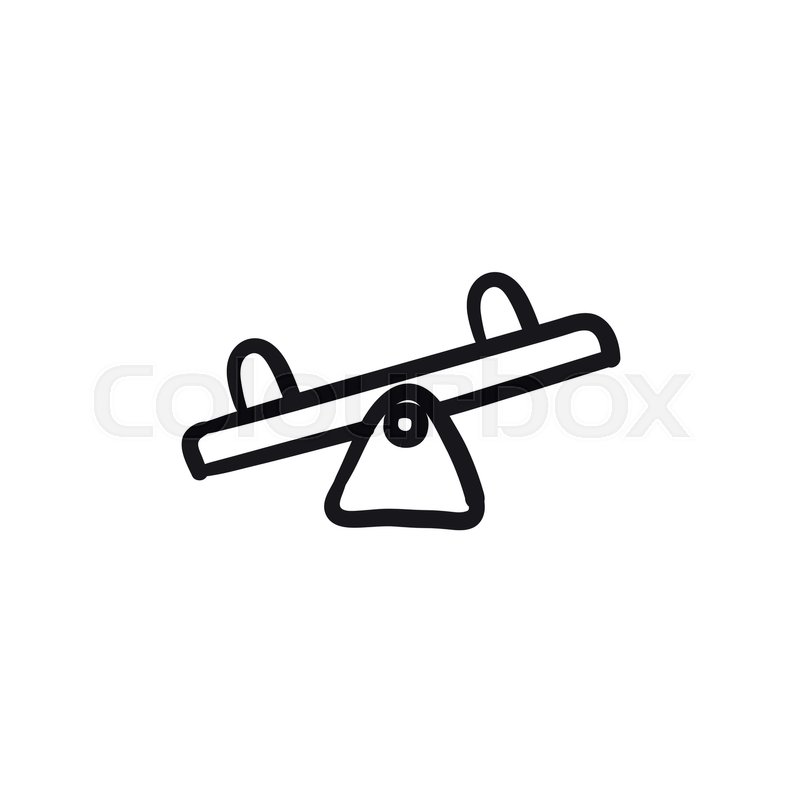 800x800 Seesaw Vector Sketch Icon Isolated On Background. Hand Drawn - Seesaw Sketch