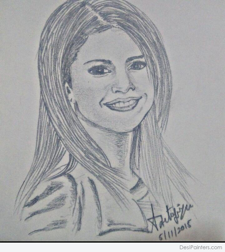 720x805 Pencil Sketch Of Selena Gomez - Selena Gomez Sketch