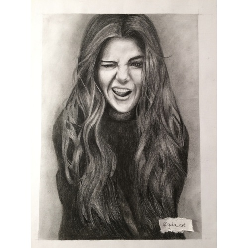 500x500 Portrait Of Selena Gomez. Sketch. On We Heart It - Selena Gomez Sketch