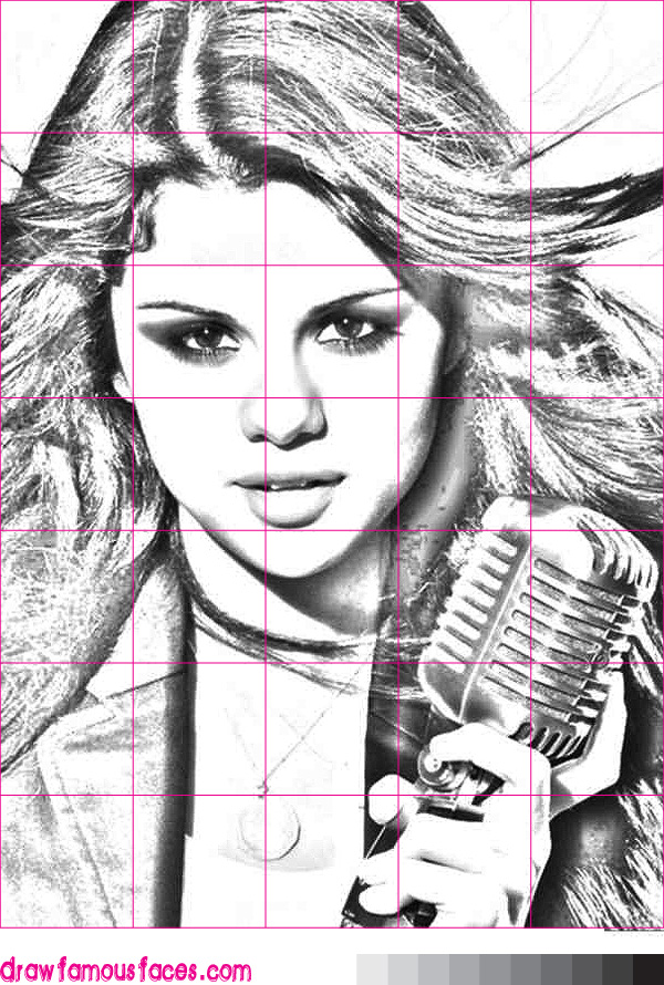 600x890 How To Draw A Portrait Of Selena Gomez Draw Famous Faces - Selena Gomez Sketch Step By Step