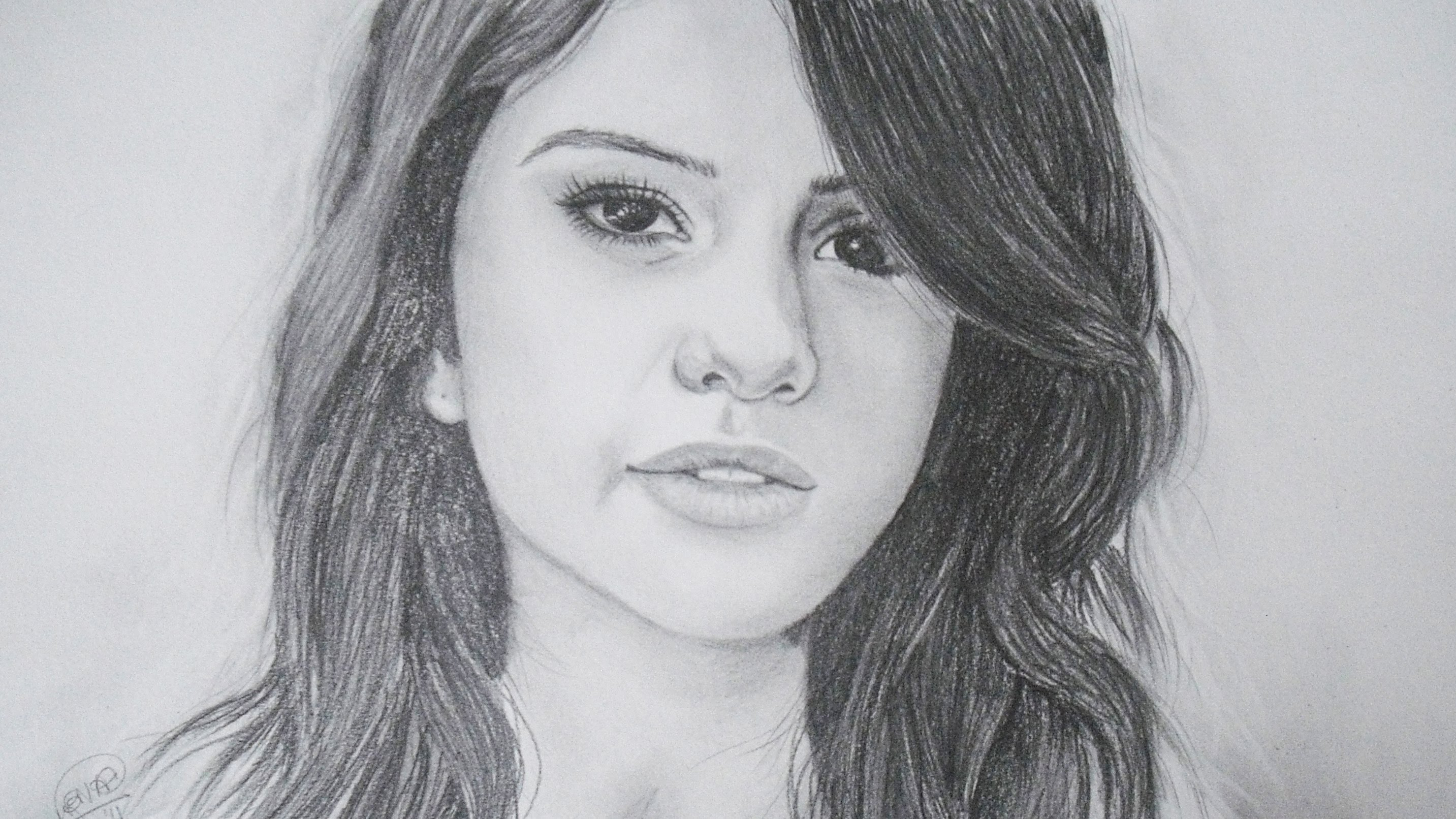 Selena Gomez Sketch Step By Step at PaintingValley.com | Explore ...