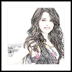 250x250 Selena Gomez Drawing Art Fine Art America - Selena Sketch