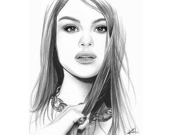 340x270 Selena Gomez Drawing Etsy - Selena Sketch