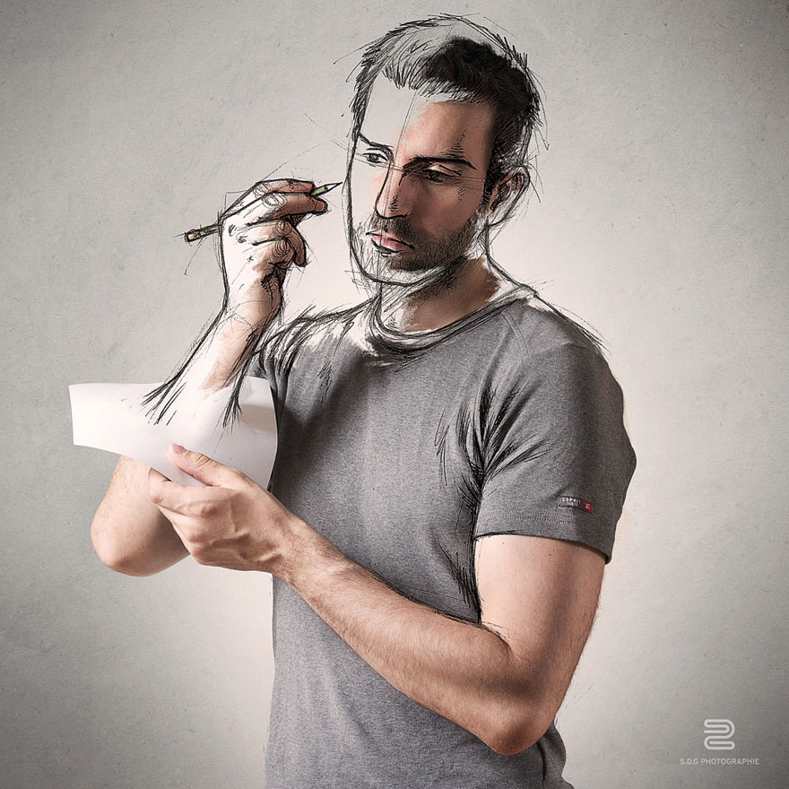 880x880 I Sketch On My Photos To Illustrate My Life Bored Panda - Self Sketch