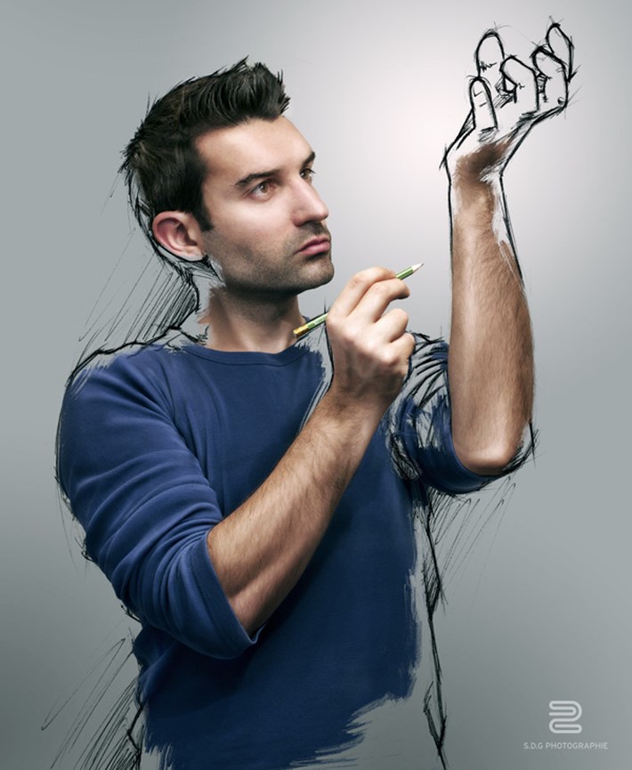 710x865 Self Portrait - Self Sketch