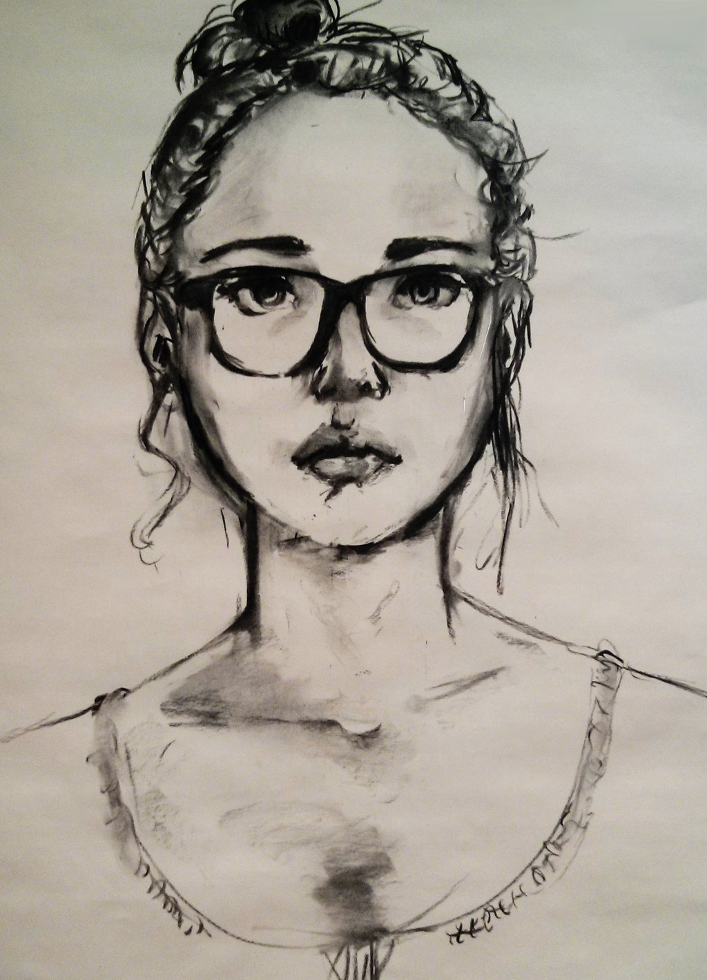 1024x1419 Self Portrait Sketch In Charcoal By Niitsvee - Self Sketch