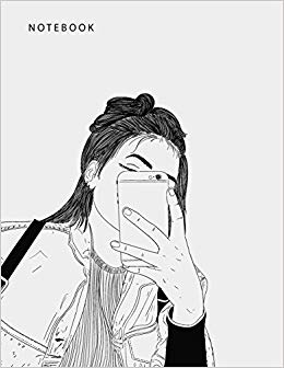 260x336 Notebook Selfie Time On White Cover And Dot Graph Line Sketch - Selfie Sketch