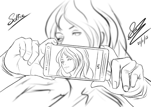 600x425 Selfie Sketch By Adovionart - Selfie Sketch