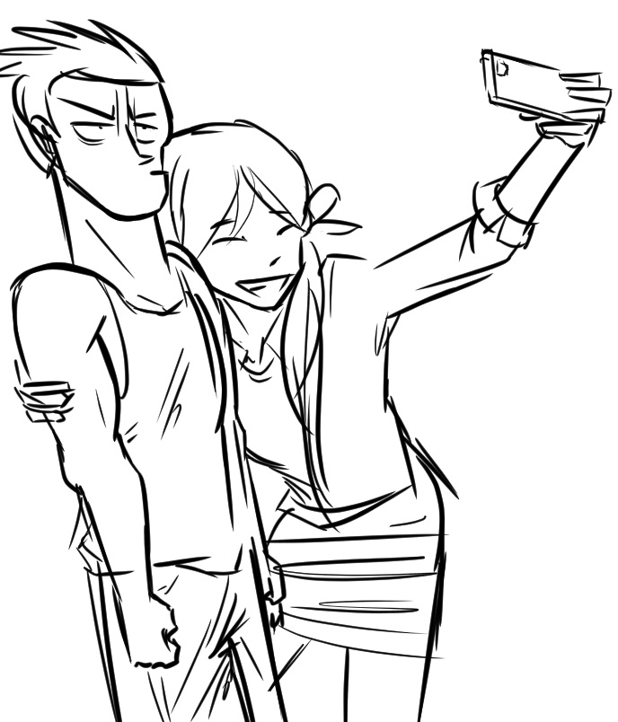 688x804 Kitty Do A Selfie With Scott, Sketch Total Drama By Kish95 On - Selfie Sketch