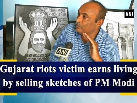 480x360 Gujarat Riots Victim Earns Living By Selling Sketches Of Pm Modi - Selling Sketches