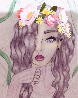 320x400 A Semi Realistic Drawing Of A Normal Girl. (The Snapchat Filter - Semi Realism Sketch