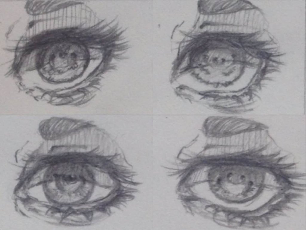 1024x768 Different Types Of Semi Realistic Eyes By Justatha - Semi Realism Sketch