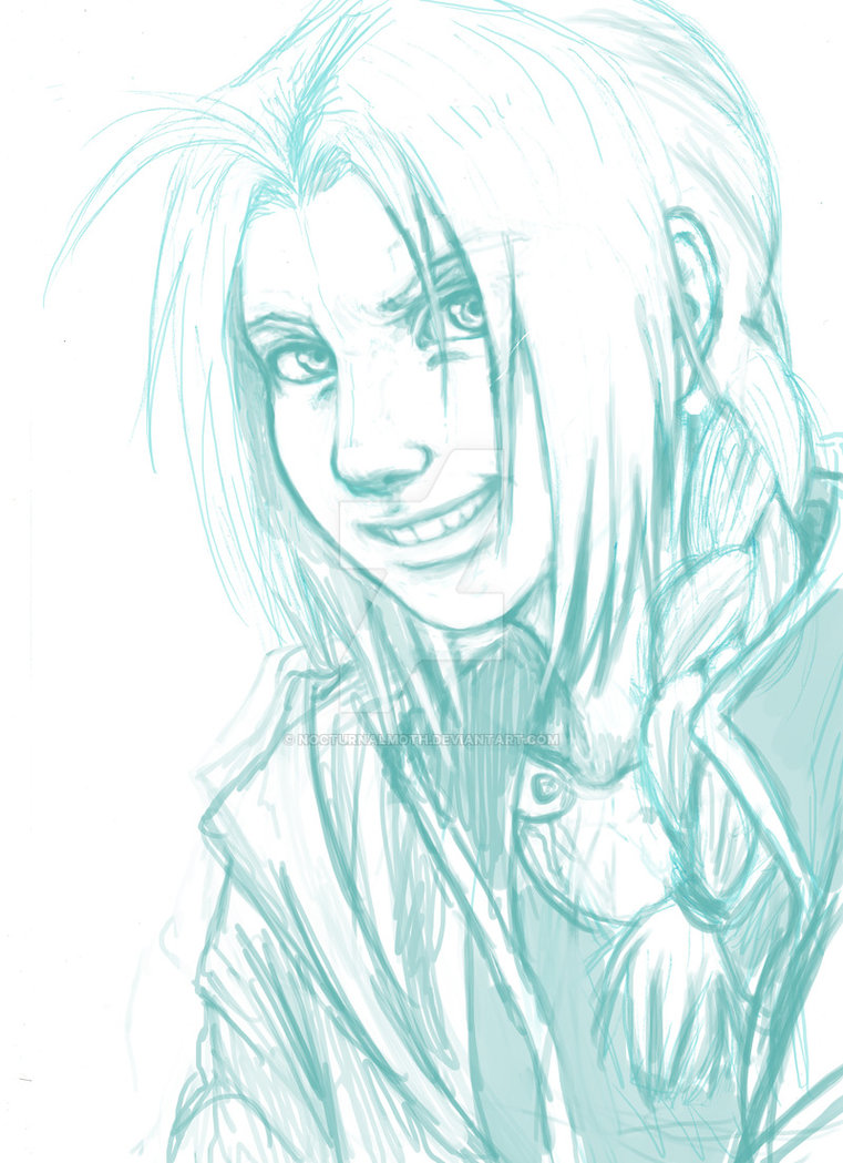 761x1049 Edward Elric Semi Realistic Sketch By Nocturnalmoth - Semi Realism Sketch