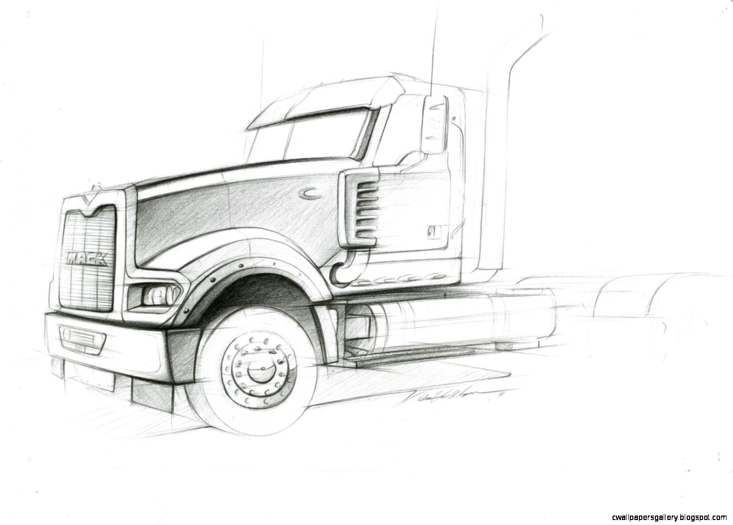 1472x1055 Semi Truck Semi Truck Drawing - Semi Sketch