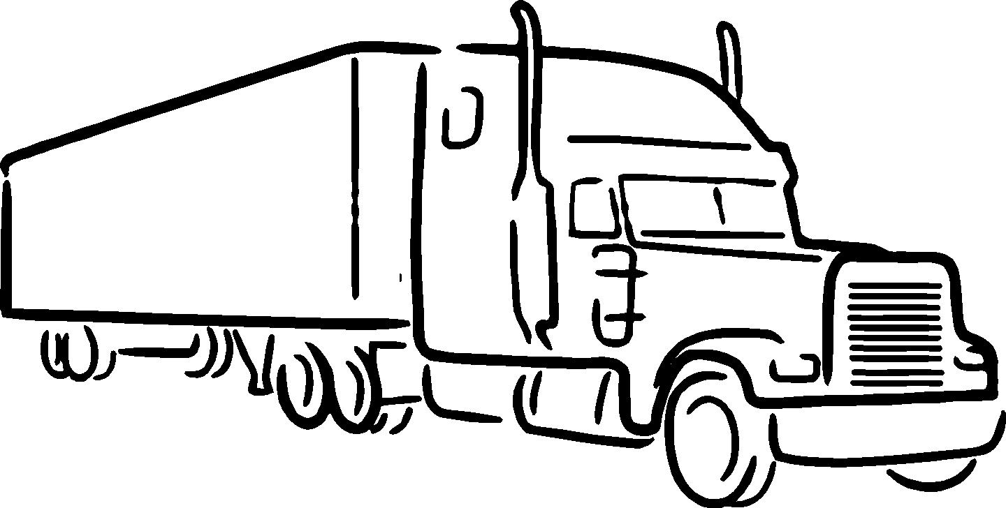 1440x728 Semi Truck Outline Diagram - Semi Trailer Sketch