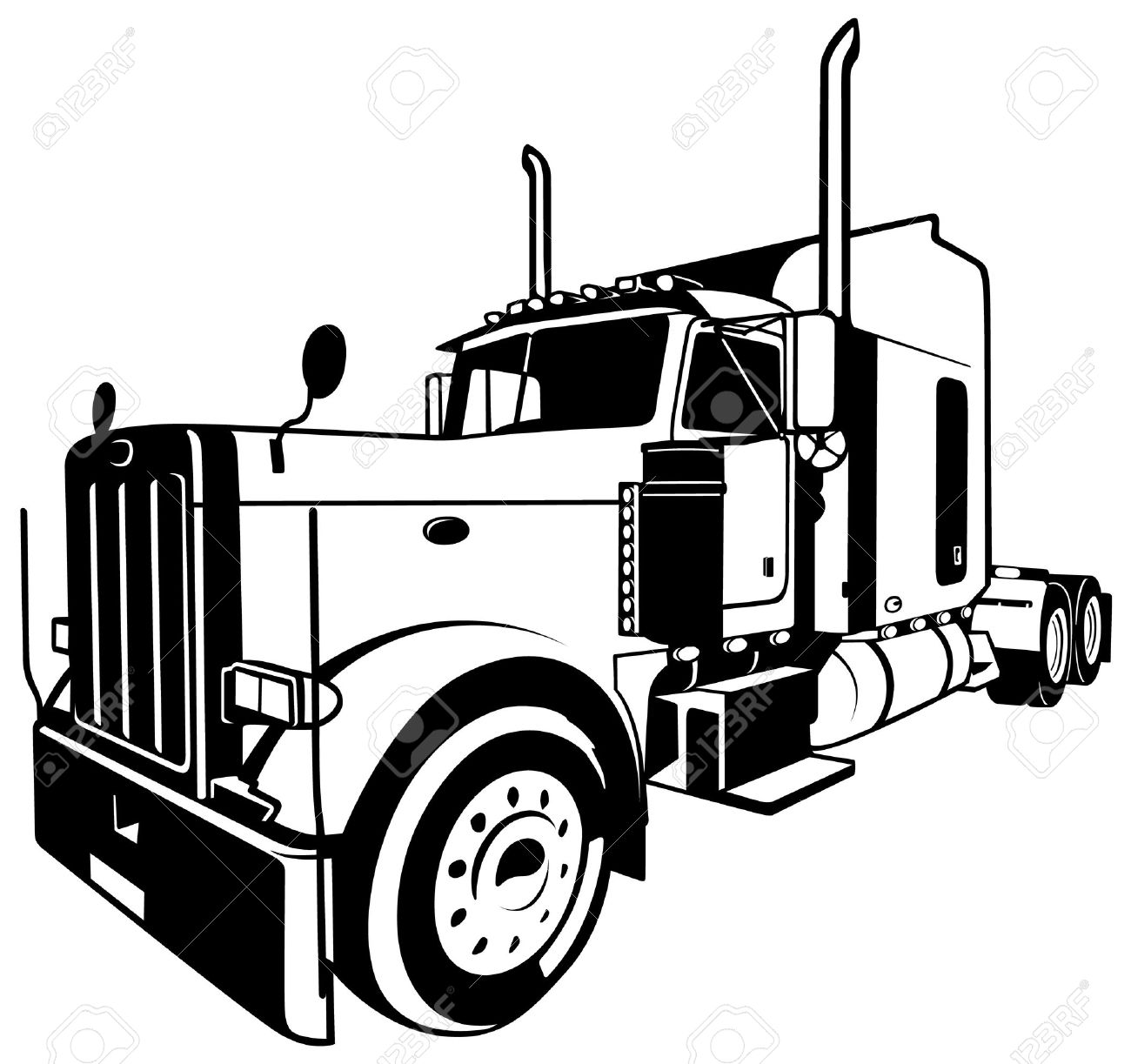 1300x1223 Semi Clipart Hgv ~ Frames ~ Illustrations ~ Hd Images ~ Photo - Semi Trailer Sketch