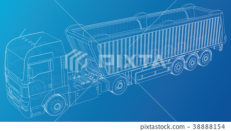 450x256 Semi Trailer Dump Truck Sketch. Eurotrucks Vehicle - Semi Trailer Sketch