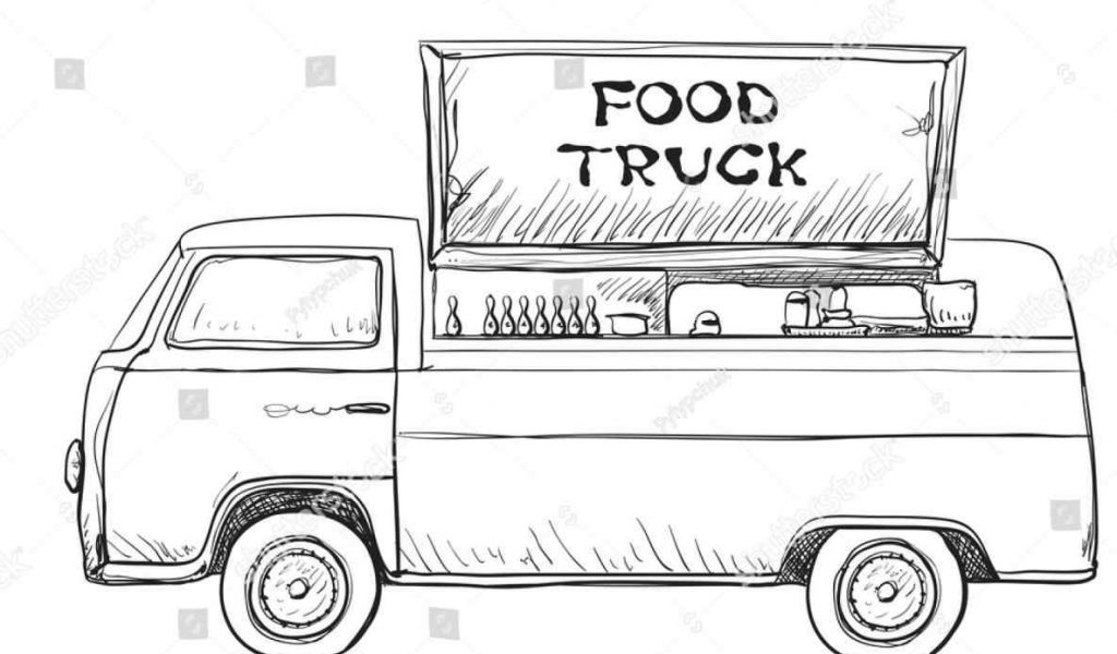 1024x600 The Images Collection Of Vector Pinart How To Draw A Dump Semi - Semi Trailer Sketch