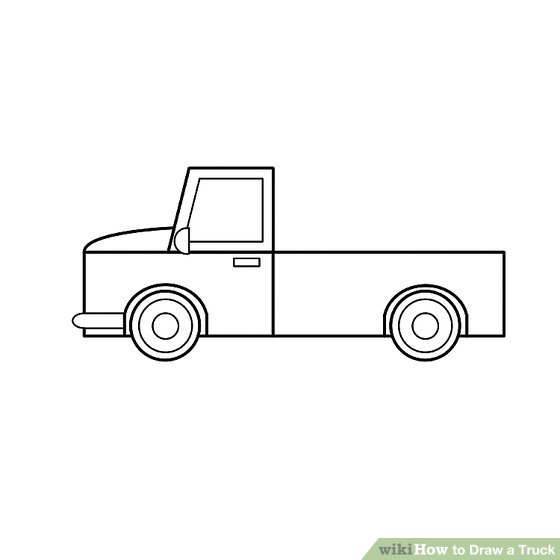 560x560 2 Easy Ways To Draw A Truck (With Pictures) - Semi Trailer Sketch