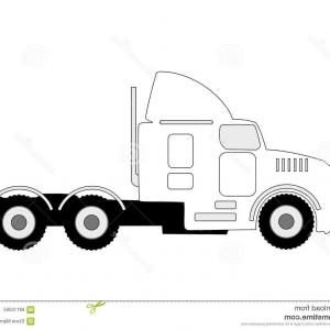 300x300 Semi Truck Outline Drawing Peterbilt Semi Truck Coloring - Semi Truck Sketch