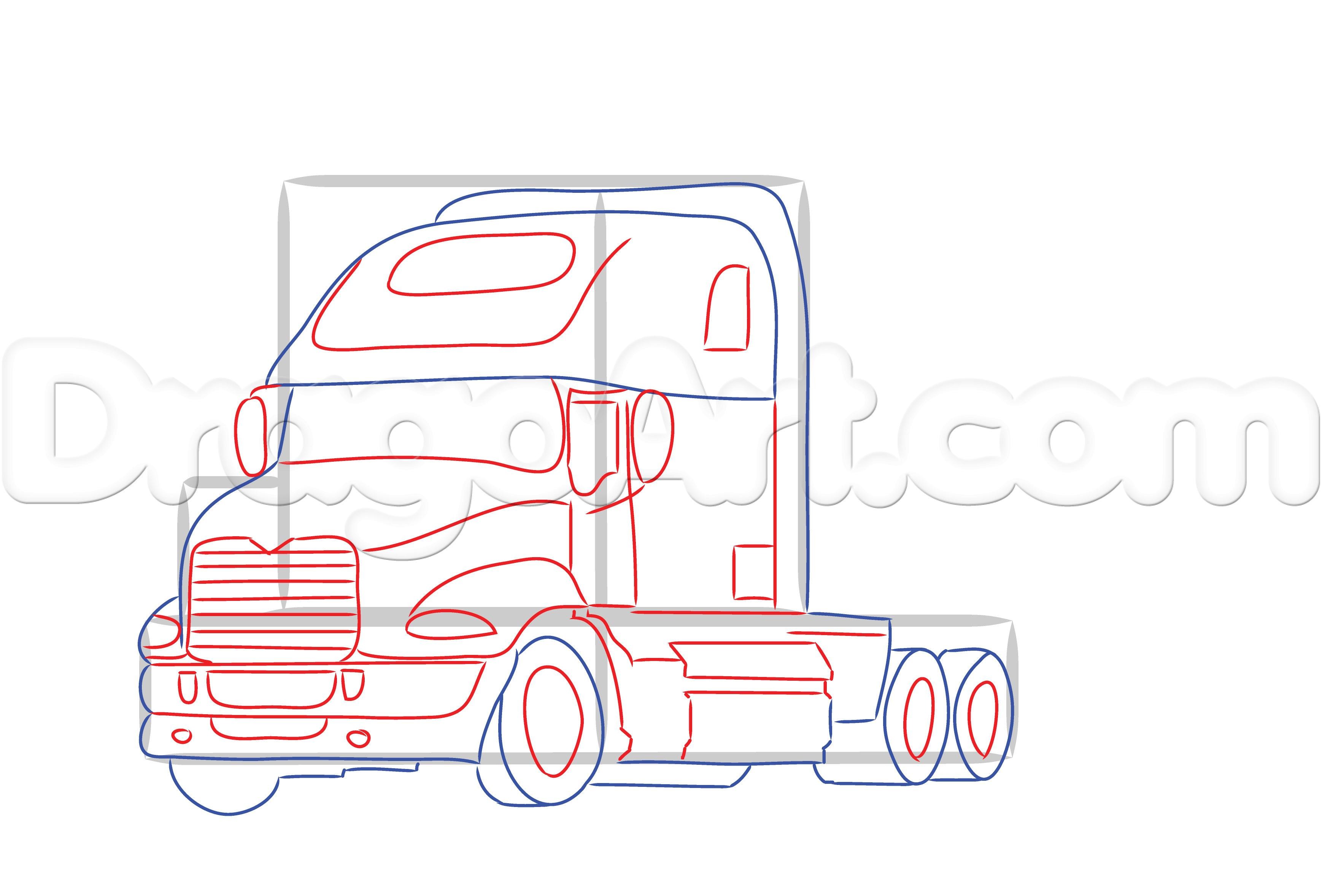 3476x2356 Semi Trucks To Draw Flawless Semi Truck Outline Drawing Drawing - Semi Truck Sketch