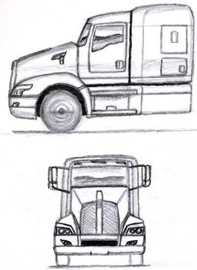 400x547 Truck Sketches By Jafet Marquez - Semi Truck Sketch