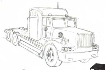 346x233 Freightliner Truck Drawings Semi Trucks Drawings Tag Archives - Semi Truck Sketch