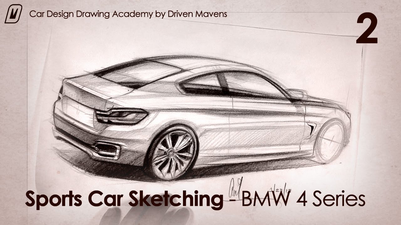 1280x720 Drawing A Bmw 4 Series Rear View Sketch - Series Sketch
