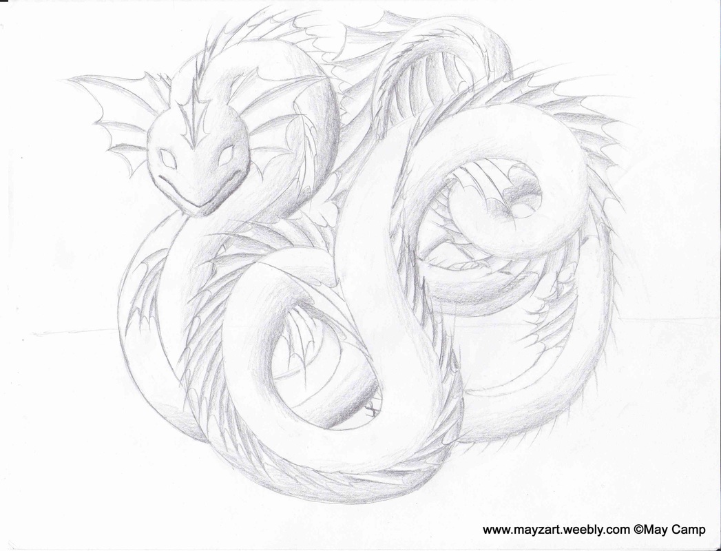 1047x800 Sea Serpent Sketch - Serpent Sketch