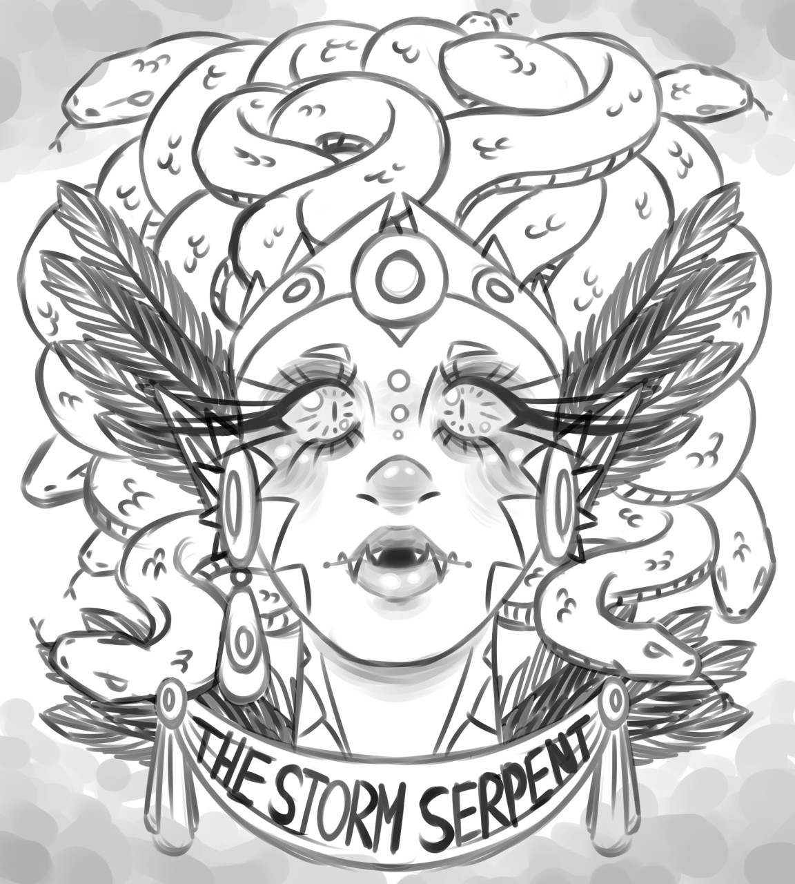 1152x1280 The Storm Serpent (Sketch) By Nickystar - Serpent Sketch