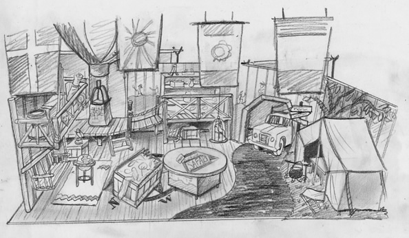594x346 Set Design John Burns Illustration - Set Design Sketches