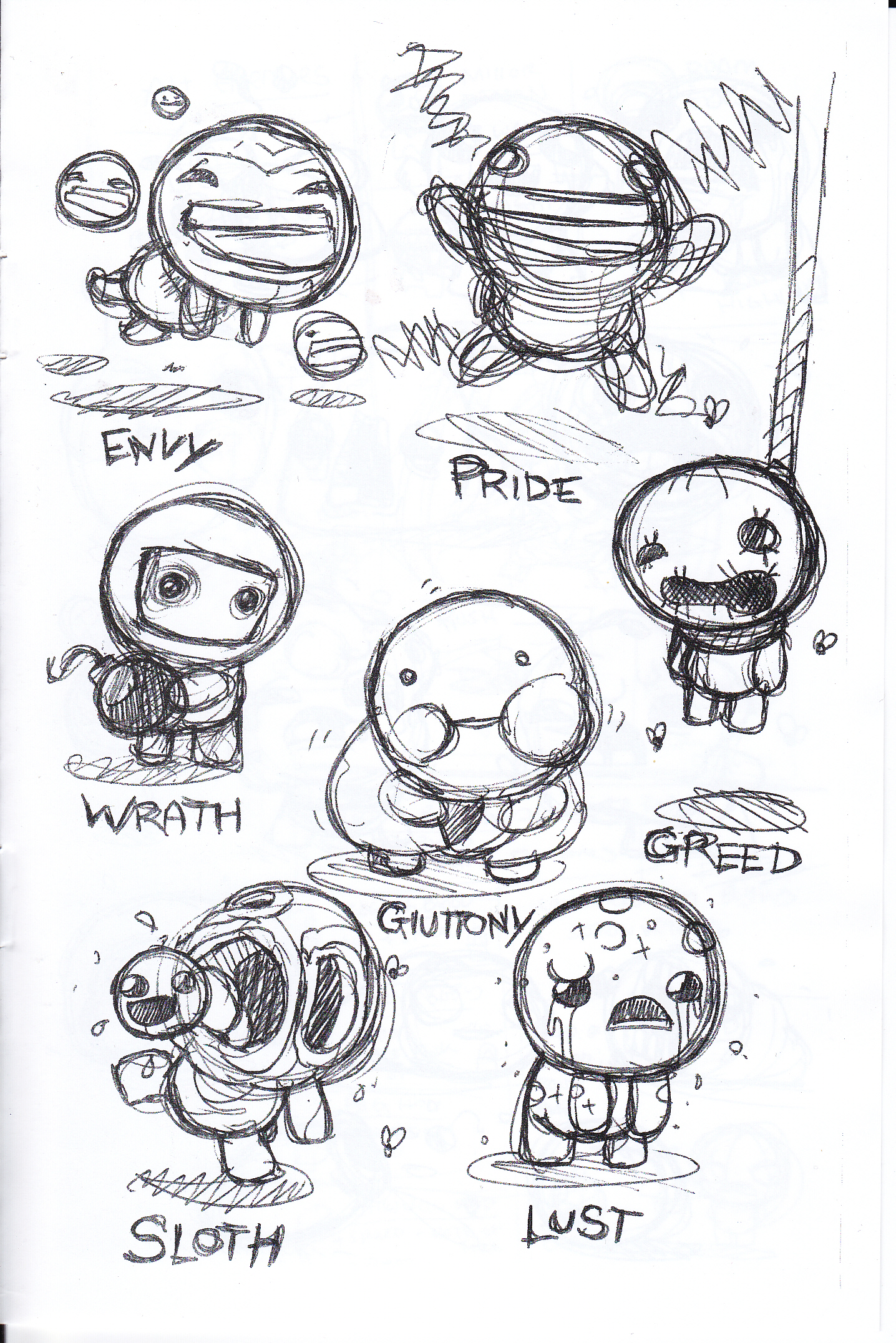 1436x2152 The Seven Deadly Sins The Binding Of Isaac Wiki Fandom Powered - Seven Deadly Sins Sketch