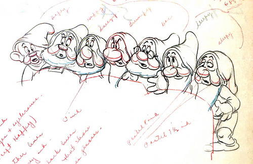 500x324 Snow White And The Seven Dwarfs, 1937 - Seven Dwarfs Sketch