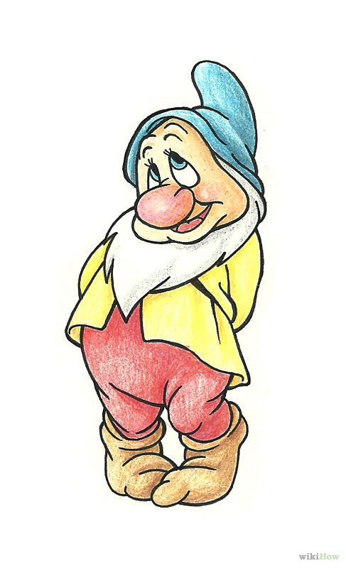 487x800 Draw Bashful From The Seven Dwarfs Draw Disney - Seven Dwarfs Sketch
