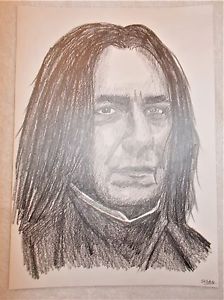 224x300 A4 Art Graphite Pencil Sketch Drawing Alan Rickman As Severus - Severus Snape Sketch