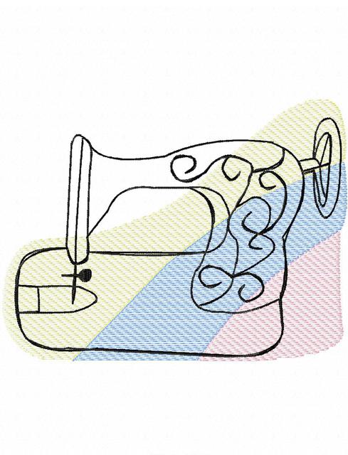 489x640 Sewing Machine Sketch Design Jazzy Zebra Designs - Sewing Machine Sketch