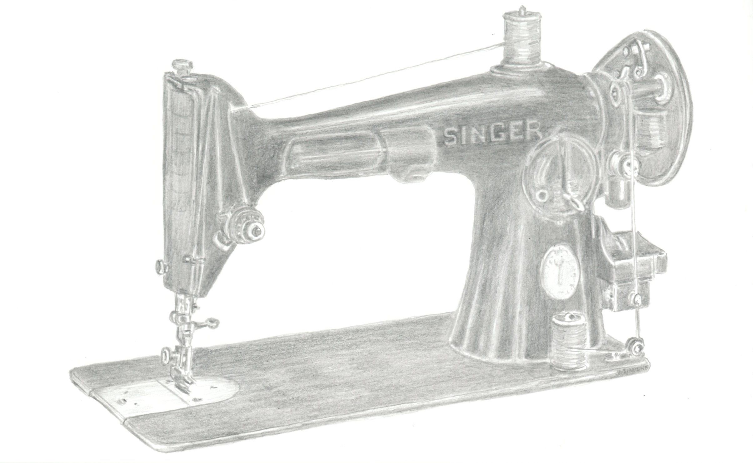 2410x1484 Sewing Machine Sketch Art Concepts + Tools - Sewing Machine Sketch