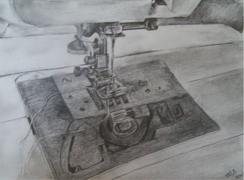 781x575 Sketch Of Sewing Machine Artistic Imaginings - Sewing Machine Sketch