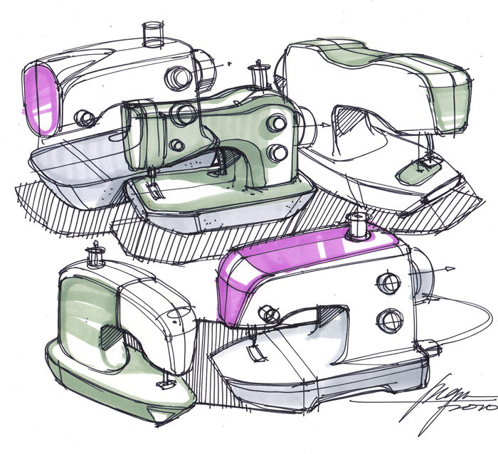 700x638 Develop Your Hobby With Janome Sewing Machines - Sewing Machine Sketch