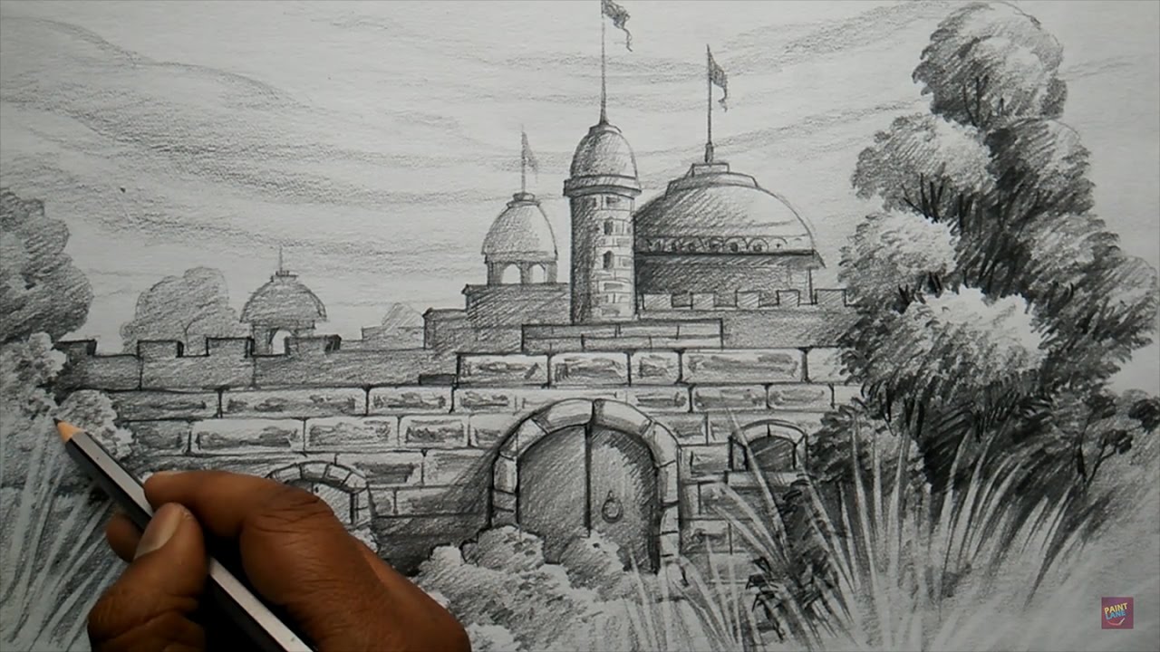 1280x720 How To Draw Fort With Pencil Pencil Shading - Shading Sketches